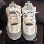 Louis Vuitton Men's White and Cream Trainers - Image 2