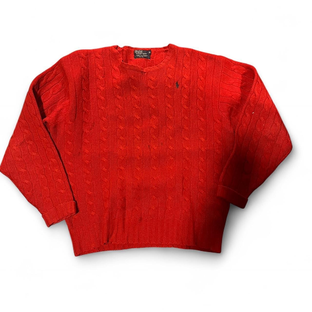 P0-1-172.jpg Ralph Lauren Men's Red and Orange Jumper - Image 1