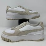 Puma Women's White and Tan Trainers - Image 2