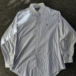 Ralph Lauren Men's Blue and Grey Shirt - Image 2