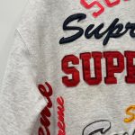 Supreme Men's Grey and White Hoodie - Image 2