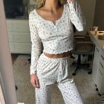 Women’s White and Cream Pajamas - Image 2