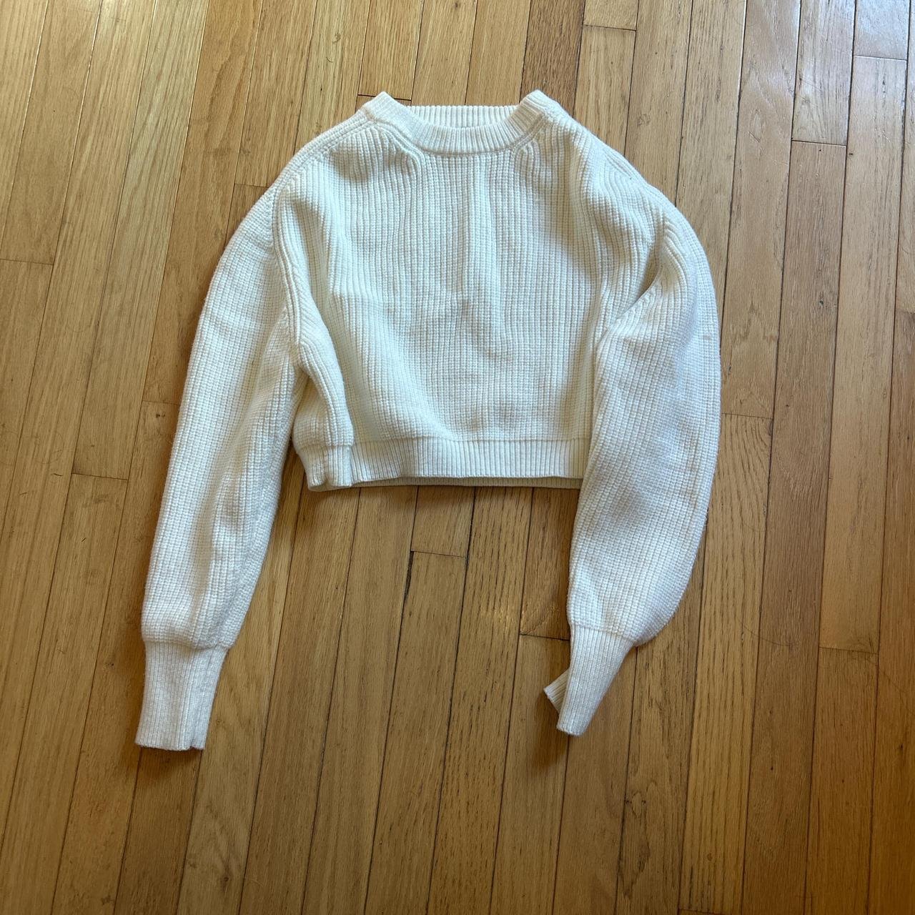 P0-1-596.jpg Zara Women's Cream and White Jumper - Image 1