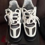 Louis Vuitton Men's Black and Grey Trainers - Image 5