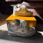 Louis Vuitton Men's White and Grey Trainers