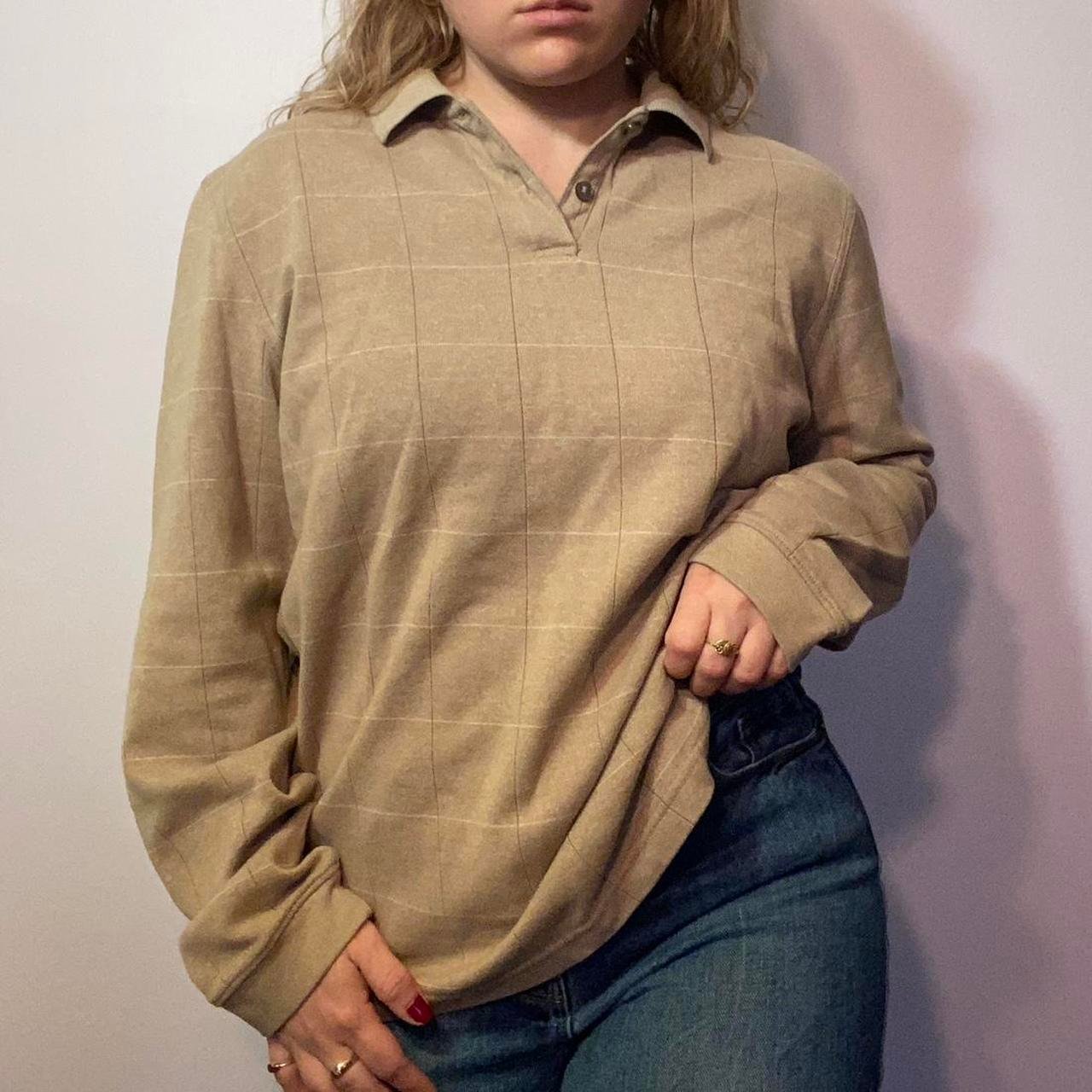 P0-192.jpg Van Heusen Men's Tan and Cream Jumper - Image 1