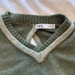 Zara Women's Green and Khaki Jumper - Image 3