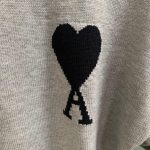 AMI Paris Men's Grey and Black Jumper - Image 3
