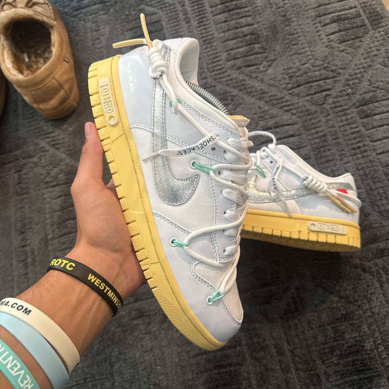 P0-262.jpg Off-White Men's White and Grey Trainers - Image 1