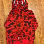 BAPE Men's Red Hoodie