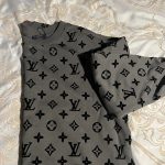 Louis Vuitton Men's Grey and Black Jumper - Image 4