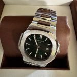 Patek Philippe Men's Silver and Green Watch - Image 4