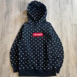 Supreme Men's Black and Navy Hoodie