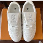 Louis Vuitton Women's White and Cream Trainers - Image 8