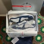 Prada Men's Blue and White Trainers - Image 7